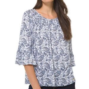 Michael Michael Kors flare sleeve front logo’d peasant top Size Medium‎